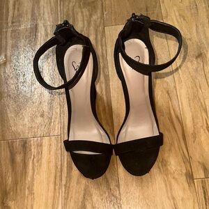 Windsor Black Ankle Strap Heels